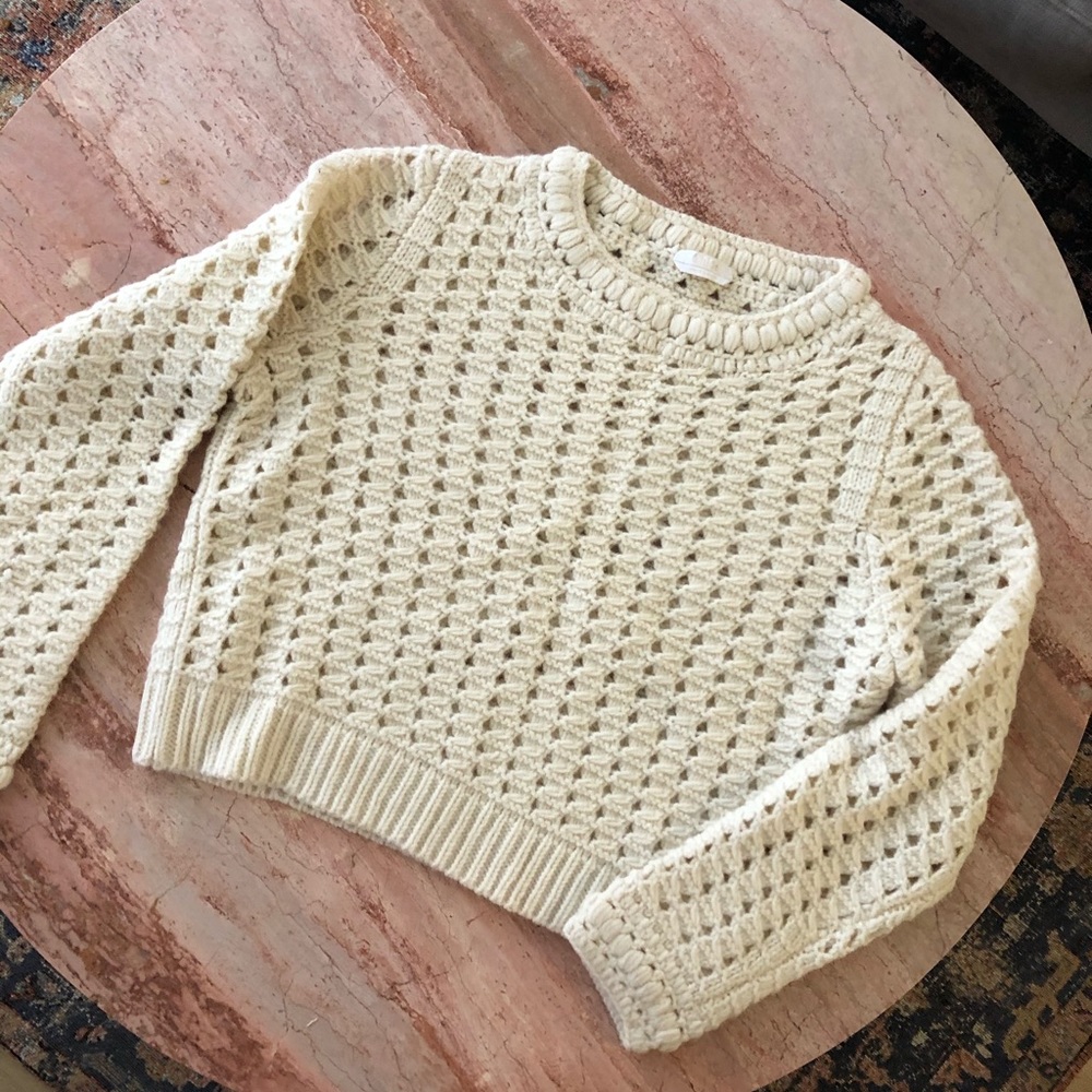 Chloe Vanilla Cropped Crotchet Sweater